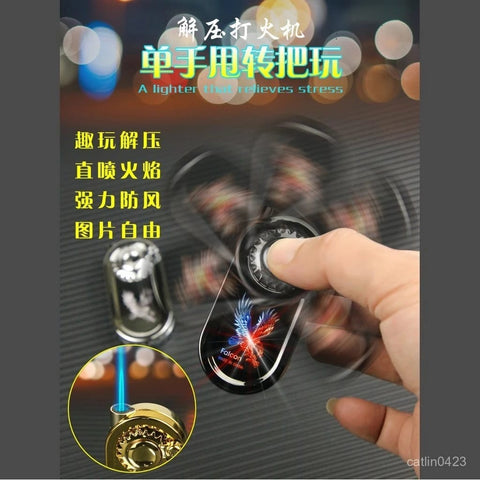 1 Piece Refillable Fancy Spinner Light Lighter | Best Quality Light Lighter | Lighter For Cigarette | Spinner Lighter Metal body (random color)
