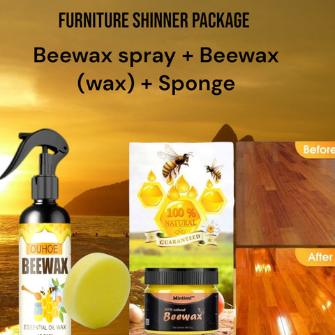 A Fresh deal Beewax spray  (120ml)  + Beewax 85g(wax) + sponge Beeswax Furniture Polish and Cleaner