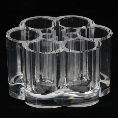 6 Slot Round Shape Lipstick Organizer Flower Shape Clear Acrylic Makeup Cosmetic Jewelry Storage Case Makeup Brush Holder Cosmetic Organizer Storage Box