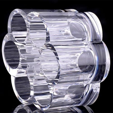 6 Slot Round Shape Lipstick Organizer Flower Shape Clear Acrylic Makeup Cosmetic Jewelry Storage Case Makeup Brush Holder Cosmetic Organizer Storage Box