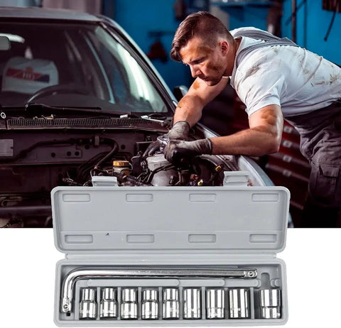 CTW-1810 | 10 Piece High Quality Socket Wrench Set Spanner Car Machine Repair Service Tools Kit | Best Quality Tool Kit 