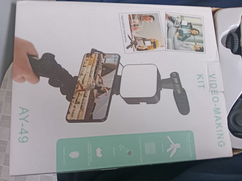 AY-49 Vlogger video making Kits Vlog Microphone LED Fill Light Mini Tripod mobile holder