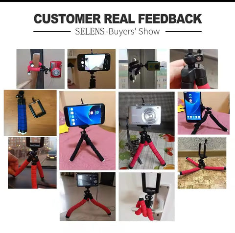 Adjustable Octopus mobile tripod plus holder Mobile Tripod Stand Flexible Tripod Stand With Mobile Holder (random color)