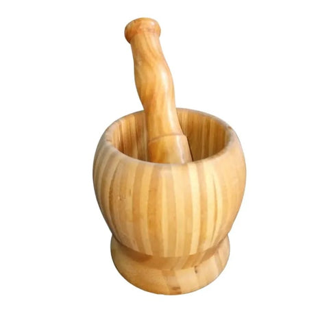 01 Set Wooden Pestle and Mortar For Crushing | Woden chattu watta for Grinding Nuts Dates and other Ingredients 