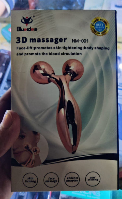 3D Face Massager Roller – 360° Rotation Handheld Y-Shape Plastic Tool for Face Lifting, Anti-Wrinkle, Skin Firming, and Full Body Relaxation | NM-091 ( Random Color )