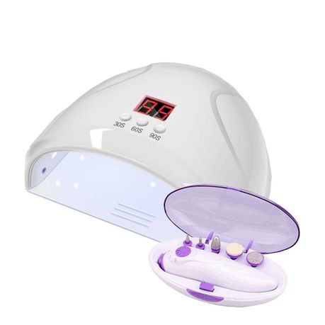 2 in 1 LED Nail Dryer and  Electric Nail Kit | Nail Dryer LED Lamp and Manicure LED Nail Dryer &amp; Electric Nail Kit With Five Attachments Heads