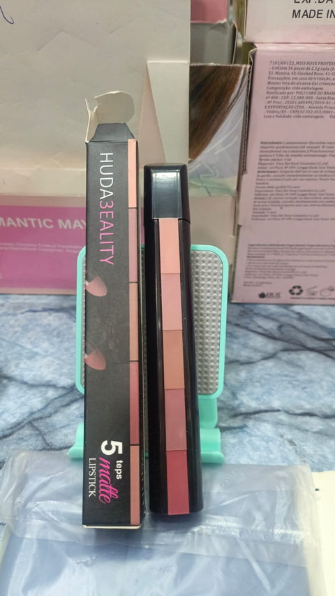 5 In 1 Huda Beauty Lipstick Nude Shades Matte lipsticks Waterproof | Long Lasting