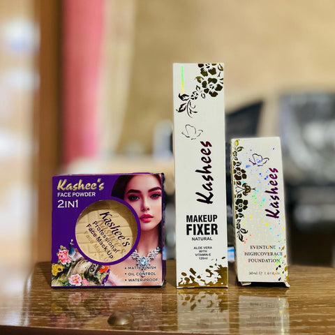 3 in 1 Kashee's Deal, Foundation, Compact Powder, &amp; Fixer (random shades)