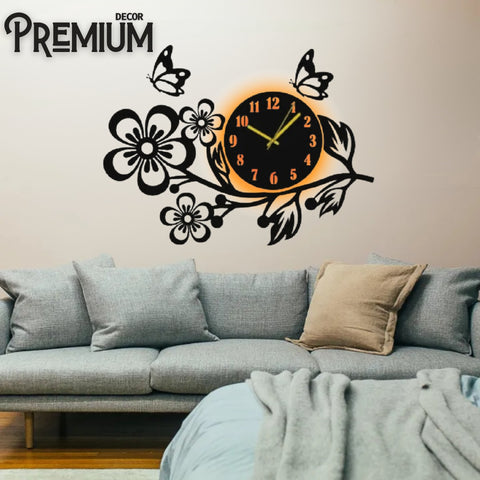 3d wooden Flower wall clock  Wall decor for home Wall Decoration attractive Wooden Wall Art