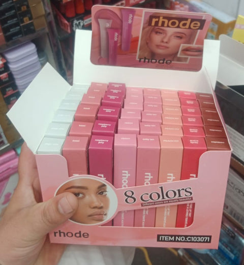 8 Colors Rhode Lip Care Series | Tinted Lip Balm | Lasting Moisturizing Blushes | Hydrated Lip Gel Oil | Pout Lips Long-acting Lip Treatment