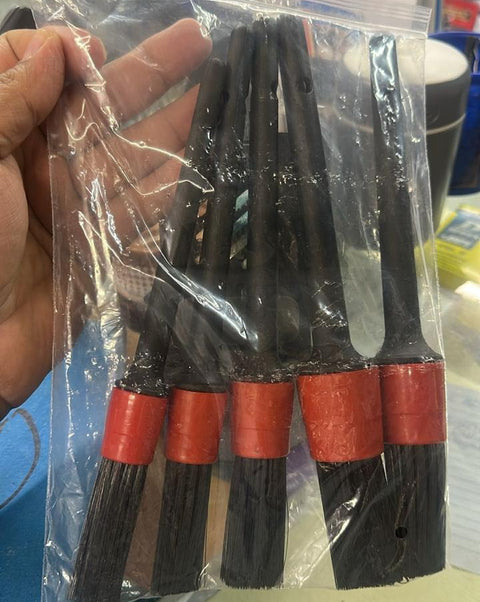 5 pcs Car Detailing Brushes Set | Car Cleaning Brush | Car Interior Cleaning Brush for Exterior,Leather, Air Vents &amp; Emblems | Different Sizes with Hanging Holder Option