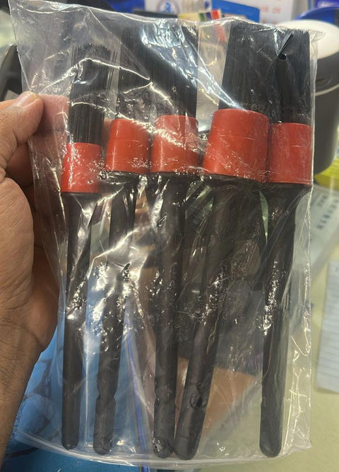 5 pcs Car Detailing Brushes Set | Car Cleaning Brush | Car Interior Cleaning Brush for Exterior,Leather, Air Vents &amp; Emblems | Different Sizes with Hanging Holder Option