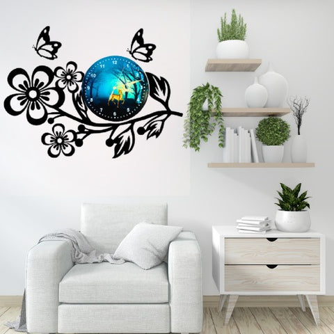 3D Wooden Flower Clock With Esthetic Dial Wall Clock | Best Quality Wall Clock For Home Decor | Home Decor Clock 25 inch