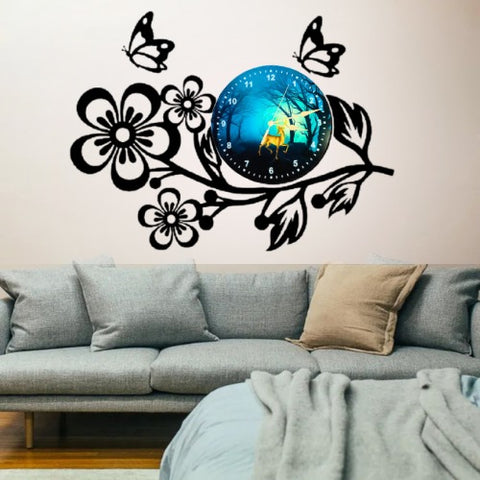3D Wooden Flower Clock With Esthetic Dial Wall Clock | Best Quality Wall Clock For Home Decor | Home Decor Clock 25 inch