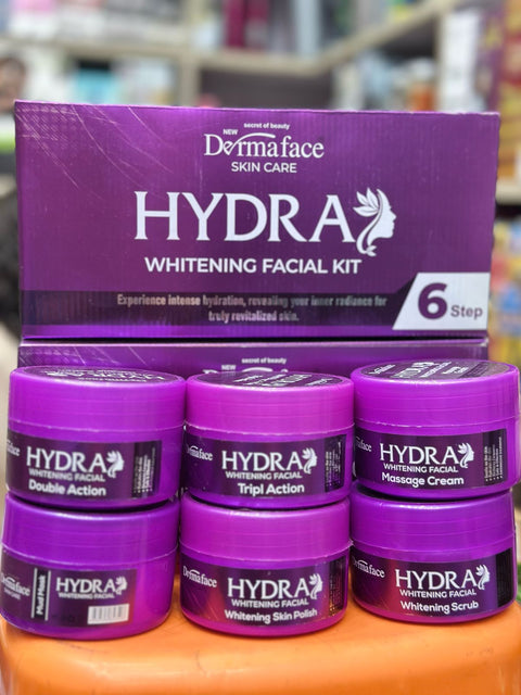 Derma Face Hydra Whitening Facial Kit 6 steps Whitening And Glowing Facial Kit 300ml