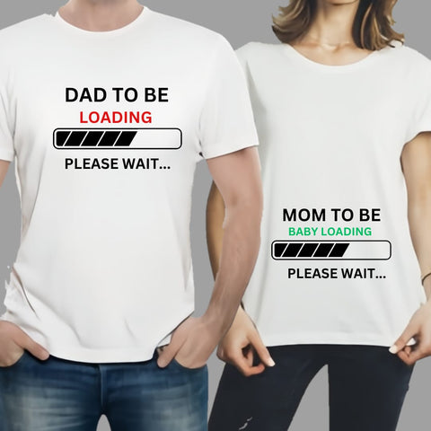 Combo Of Dad to Be &amp; Mom to Be Style White T-Shirt with Cute Design – Best Quality T-Shirts For Girls | T-Shirt For Women - T-Shirt For Men