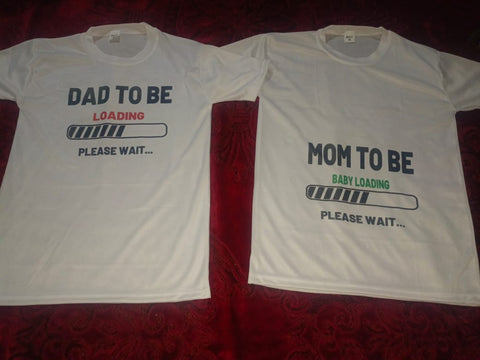 Combo Of Dad to Be &amp; Mom to Be Style White T-Shirt with Cute Design – Best Quality T-Shirts For Girls | T-Shirt For Women - T-Shirt For Men