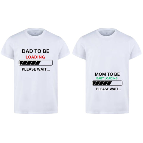 Combo Of Dad to Be &amp; Mom to Be Style White T-Shirt with Cute Design – Best Quality T-Shirts For Girls | T-Shirt For Women - T-Shirt For Men