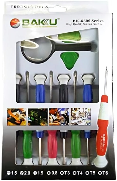 Baku 11 Pcs BK- 8600 Stainless Steel Precision Screwdriver Tool Kit Set For Mobile Laptop Repairing