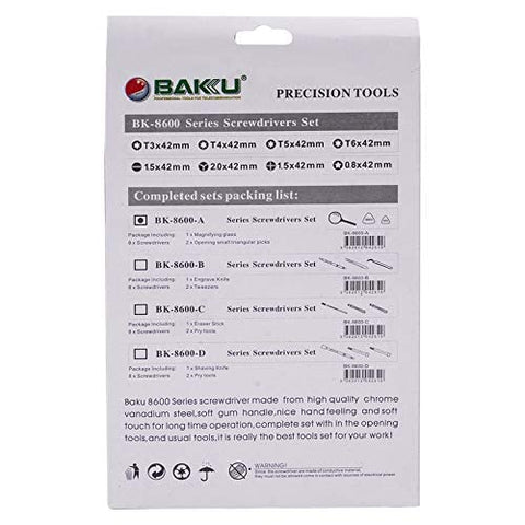 Baku 11 Pcs BK- 8600 Stainless Steel Precision Screwdriver Tool Kit Set For Mobile Laptop Repairing