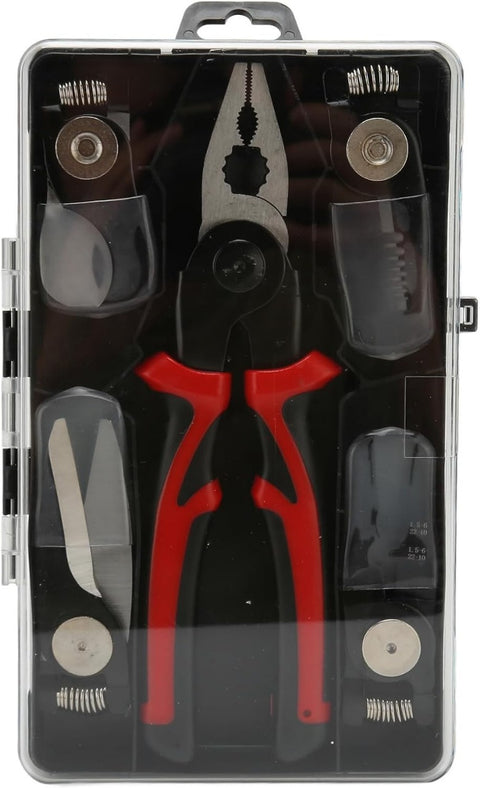 5 in 1 Portable Tool Steel Wire Cutters, 5 Replaceable Heads, Anti Slip TPR Handle, Combination Pliers for Leather Plastic Thin Metal Cutting, Bending, Trimming