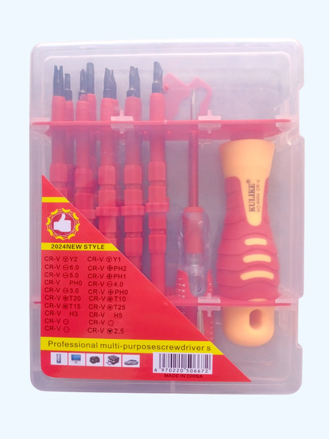 23 in 1 Insulated Screwdriver Set Slotted Screwdriver Bits Kit With Tester Pen Electricians Hand Tools - Tool Set