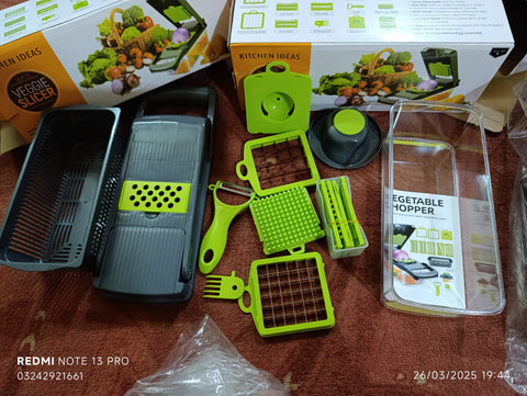 16 IN1 Mandoline Slicer Veggie Food Chopper Vegetable Cutter Tomato Carrot Grater Cheese French Onion Shredders Kitchen Tool