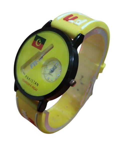 Combo Deal Of Stylish White T-Shirt with Cute Design &amp; PTI Wrist Watch – Best Quality T-Shirts &amp; Wrist Watch For Boys | T-Shirt For Men | Qaidi Number 804 T-Shirt + PTI Watch - Analog Watch