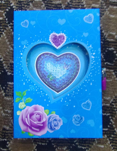 Beautiful Heart Shape Dairy with Lock  – Elegant &amp; Stylish Journal | fancy look dairy (60 Pages)