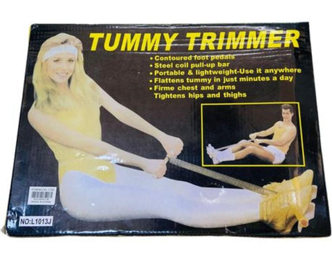 Foot Pedal Resistance Band Elastic Sit-up Pull Rope Yoga Fitness Gym – Elastic Pull Ropes Tummy Trimmer | Double Spring Tummy Trimmer ( Random Color )