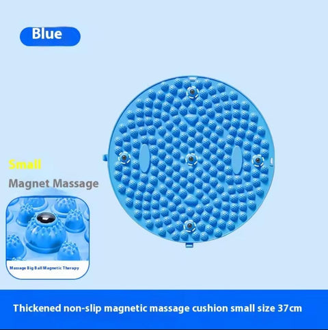 Circular jogging finger press board, foot massage foot pad, adult toe press board, meridian through soft silicone pedal board (Blue)