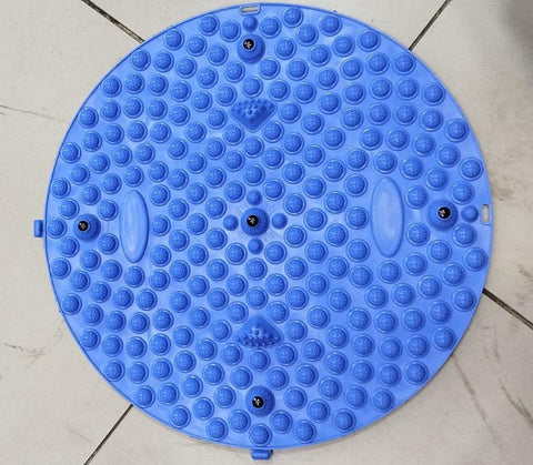 Circular jogging finger press board, foot massage foot pad, adult toe press board, meridian through soft silicone pedal board (Blue)
