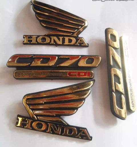 4-Piece Tenki &amp; Tappa Monogram Set for CD70 – Universal Honda Style Badges | Best Quality Mono Set 