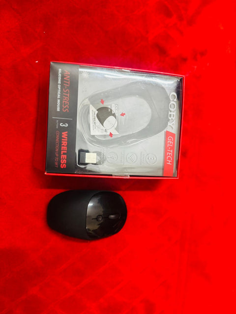 Computer / Laptop Mouse COBY Gel-Tech Anti-Stress Silicon Optical Wireless Mouse - (3-Button | Laser Optical | Wireless Range up to 9ft)