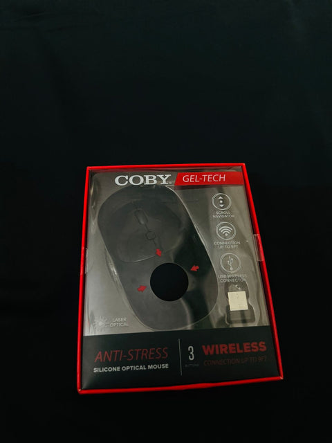 Computer / Laptop Mouse COBY Gel-Tech Anti-Stress Silicon Optical Wireless Mouse - (3-Button | Laser Optical | Wireless Range up to 9ft)