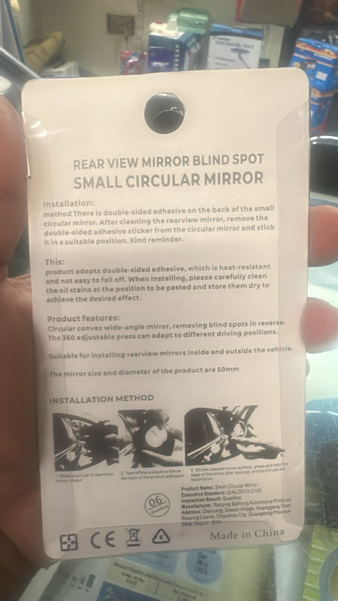 2pcs Round Blind Spot Mirrors – Wide-Angle Lens for Enhanced Rear and Side View Visibility – Convex Mirror for Cars, SUVs, and Trucks – Universal Fit Safety Accessory - Plastic Material