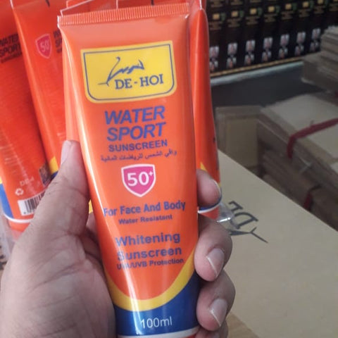 De-Hoi Water-Resistant Whitening &amp; Moisturizer Sunblock Sunscreen | Sun Protection + Skin Brightening | Lightweight &amp; Hydrating for Face &amp; Body