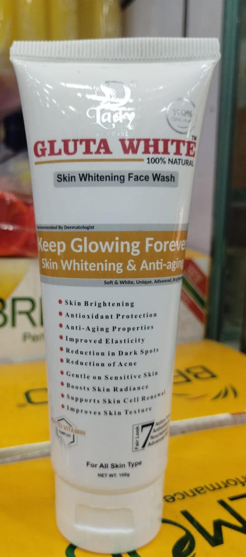 Gluta White Original Skin Whitening Face Wash – Brightening &amp; Hydrating Daily Cleanser 100g
