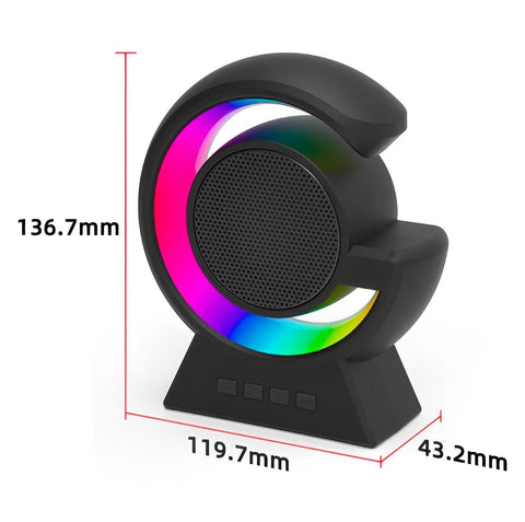 BX-39 Mini G Wireless Speaker with RGB Light &amp; Wireless Charging – Portable Bluetooth 5.3 Speaker &amp; Bedside Lamp