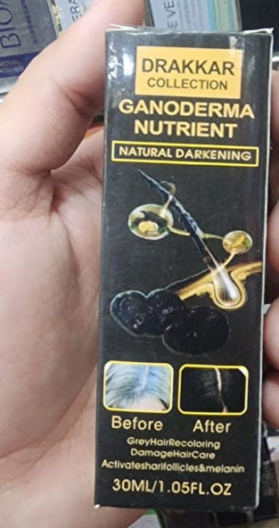 Anti-Greying Hair Spray | Drakkar Spray for Hair | Organic Ganoderma Inverted Essence for Grey Hair | Darkens Hair Naturally Without Damage - 30ML