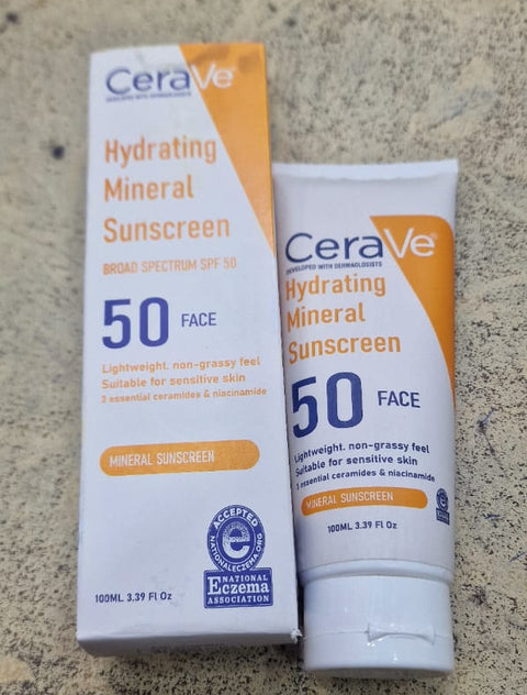 CeraVe Hydrating Mineral Sunscreen SPF 50 -100 ML - CeraVe Hydrating SunBlock