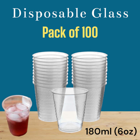 Disposable Drinking Glasses Cups Transparent Plastic [180ml]
