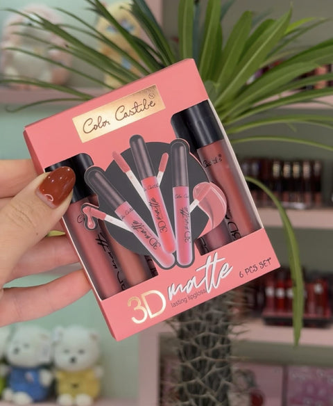 Color Castle 3D Matte Long Lasting Lipgloss [Pack of 6] | 3D Matte Lipgloss