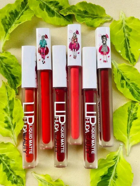 6 Pcs High Pigmented Matte Finish Lip Gloss - Multicolor Collection