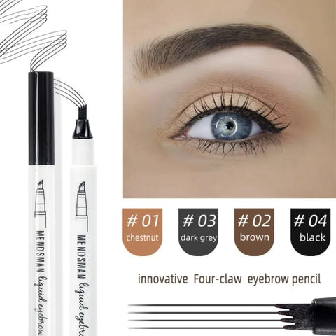 4 Tip Waterproof Eyebrow Pen | Waterproof Tattoo Tint Fine Sketch Liquid Eyebrow Pencil | Createsur Natal Makeup Effect