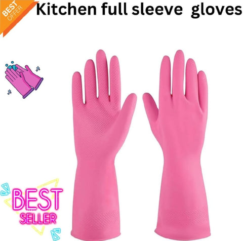 1 Pair Cleaning Gloves Kitchen waterproof Dishwashing Gloves Rubber Kitchen Gloves Antibacterial Dish Gloves