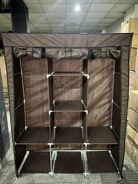 3 Door Fancy &amp; Portable Foldable Closet Wardrobe Storage Organizer with Shelves Foe Multi Purpose