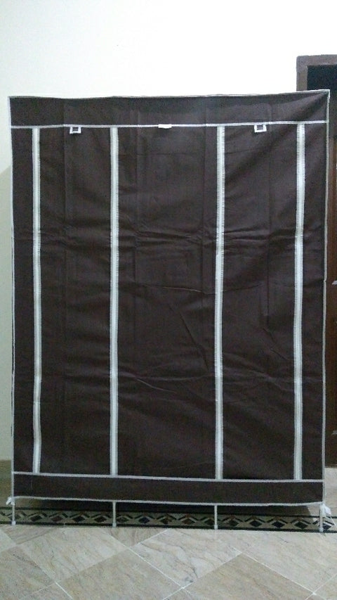 3 Door Fancy &amp; Portable Foldable Closet Wardrobe Storage Organizer with Shelves Foe Multi Purpose