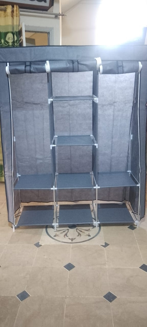 3 Door Fancy &amp; Portable Foldable Closet Wardrobe Storage Organizer with Shelves Foe Multi Purpose