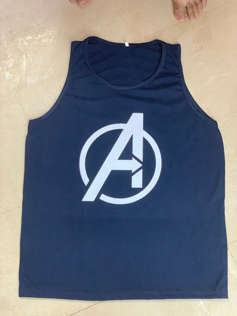 Avengers Logo Sando tank top for Men [Navy Blue] | Workout Tank top gym shirts for men